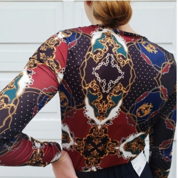 Zara Pattern Long Sleeve Body Suit - Picture 3 of 4